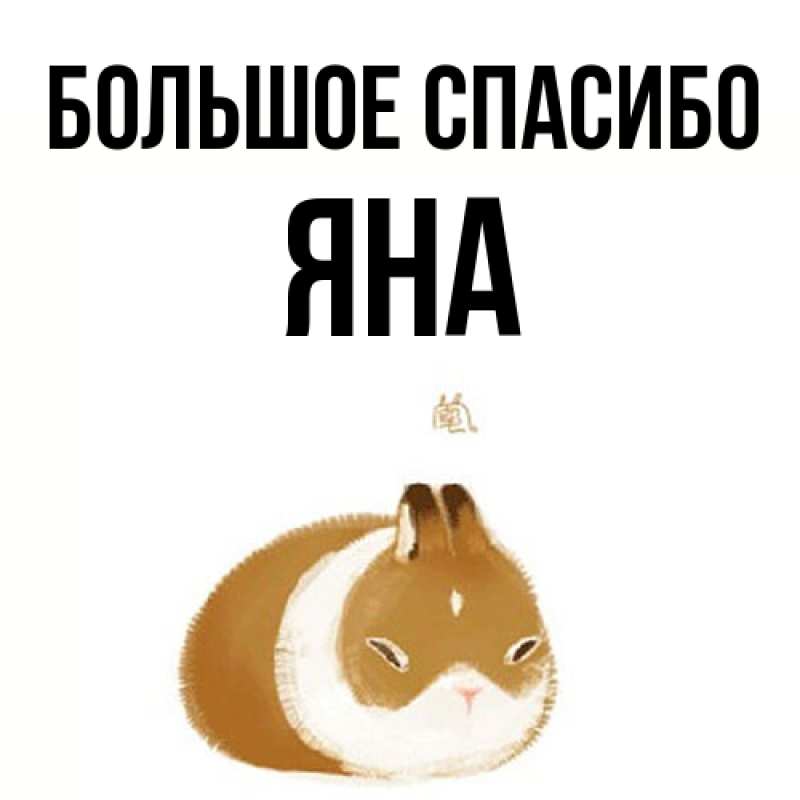 Картинка Большое спасибо, Яна