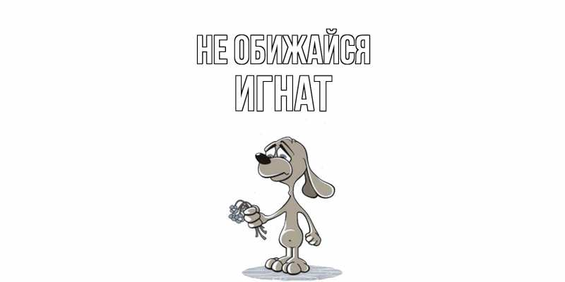 Открытка с именем, Игнат, Не обижайся