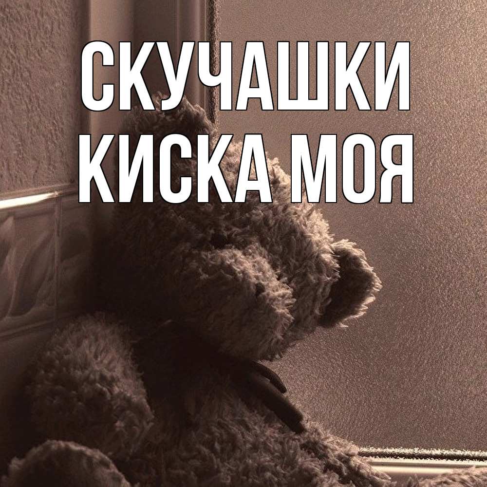 Открытка на каждый день с именем, Киска-моя Скучашки скучаем тут Прикольная открытка с пожеланием онлайн скачать бесплатно 