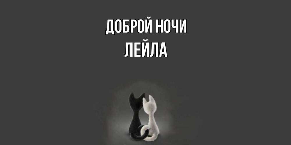 Открытка на каждый день с именем, Лейла Доброй ночи коты Прикольная открытка с пожеланием онлайн скачать бесплатно 