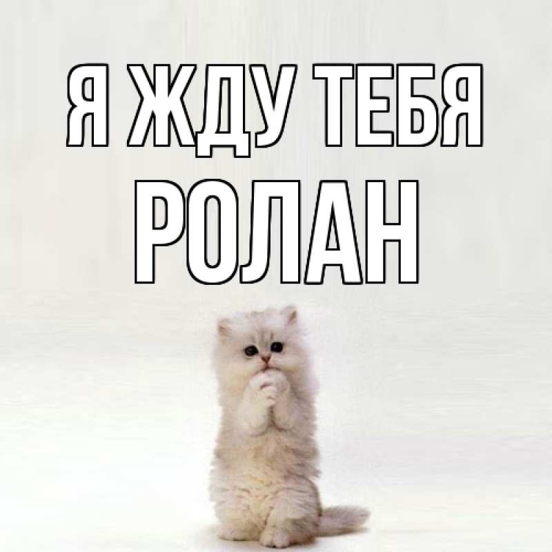 Открытка с именем, Ролан, Я жду тебя