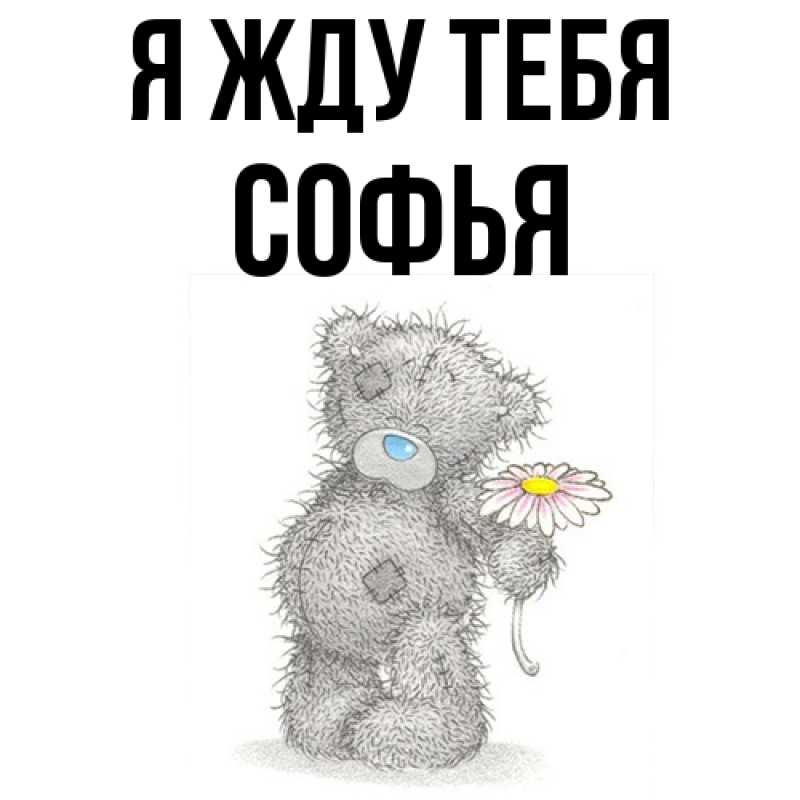 Открытка с именем, Софья, Я жду тебя