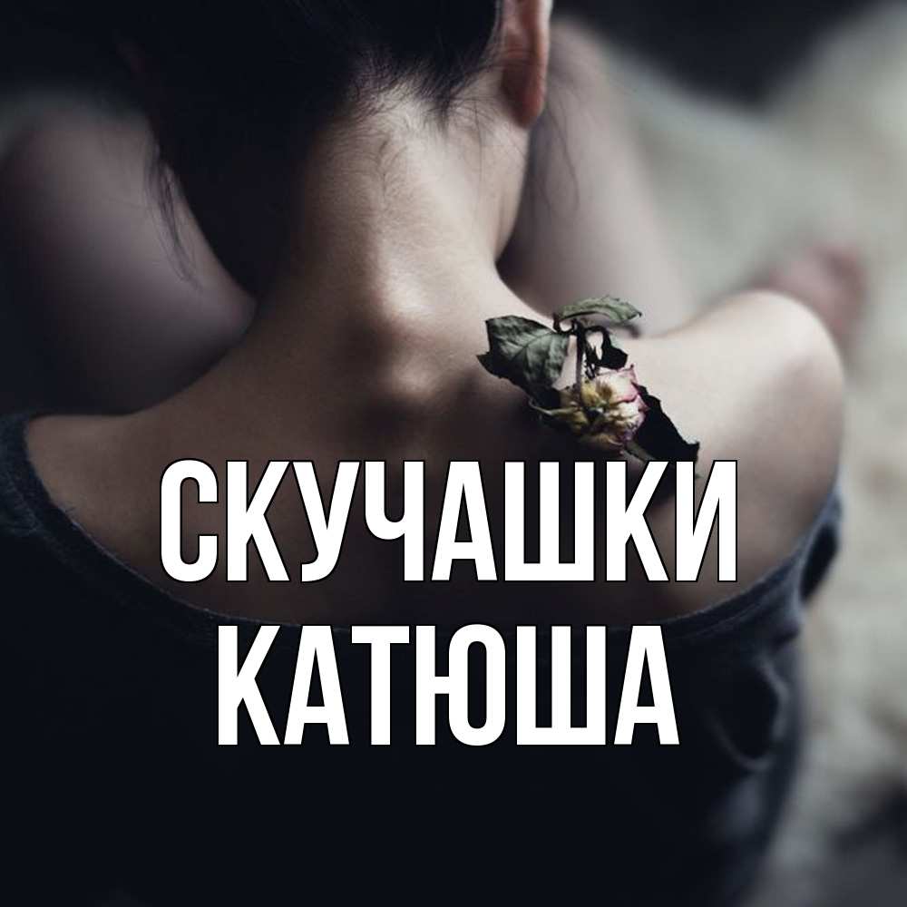 Открытка на каждый день с именем, Катюша Скучашки засох цветок Прикольная открытка с пожеланием онлайн скачать бесплатно 
