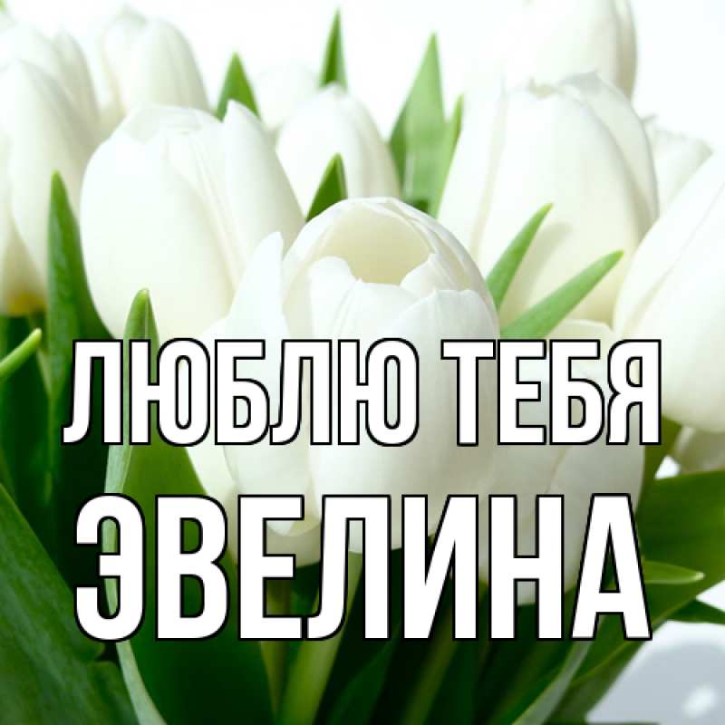 Открытка с именем, Эвелина, Люблю тебя