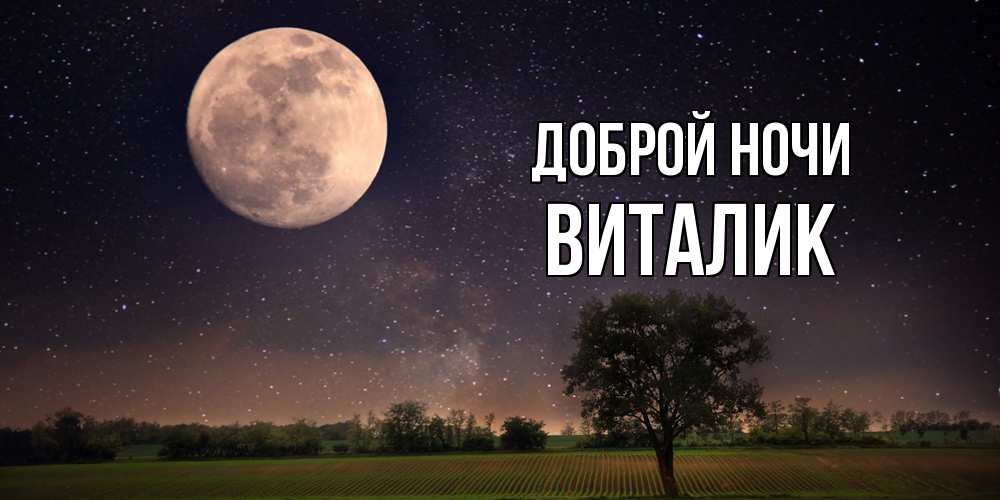 Открытка на каждый день с именем, Виталик Доброй ночи ночные открытки с луной Прикольная открытка с пожеланием онлайн скачать бесплатно 
