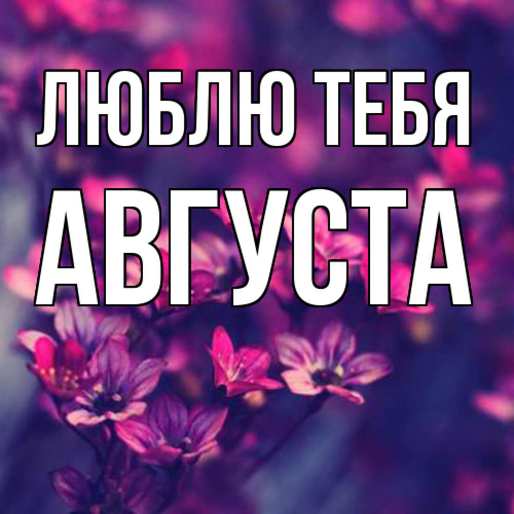 Открытка на каждый день с именем, Августа Люблю тебя небольшие цветы 1 Прикольная открытка с пожеланием онлайн скачать бесплатно 