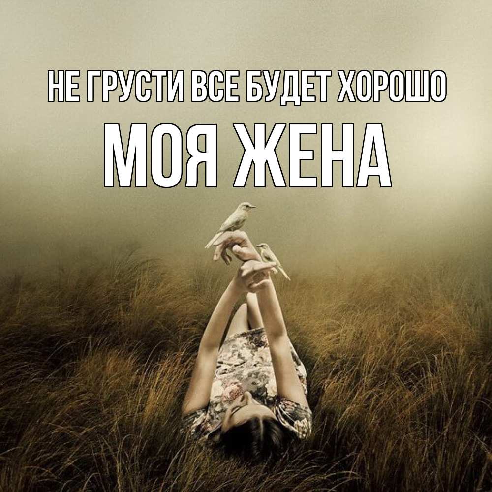 Открытка на каждый день с именем, Моя-жена Не грусти все будет хорошо поле и туман Прикольная открытка с пожеланием онлайн скачать бесплатно 