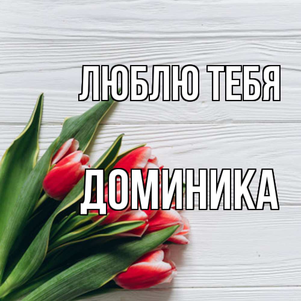 Открытка на каждый день с именем, Доминика Люблю тебя весна 2 Прикольная открытка с пожеланием онлайн скачать бесплатно 