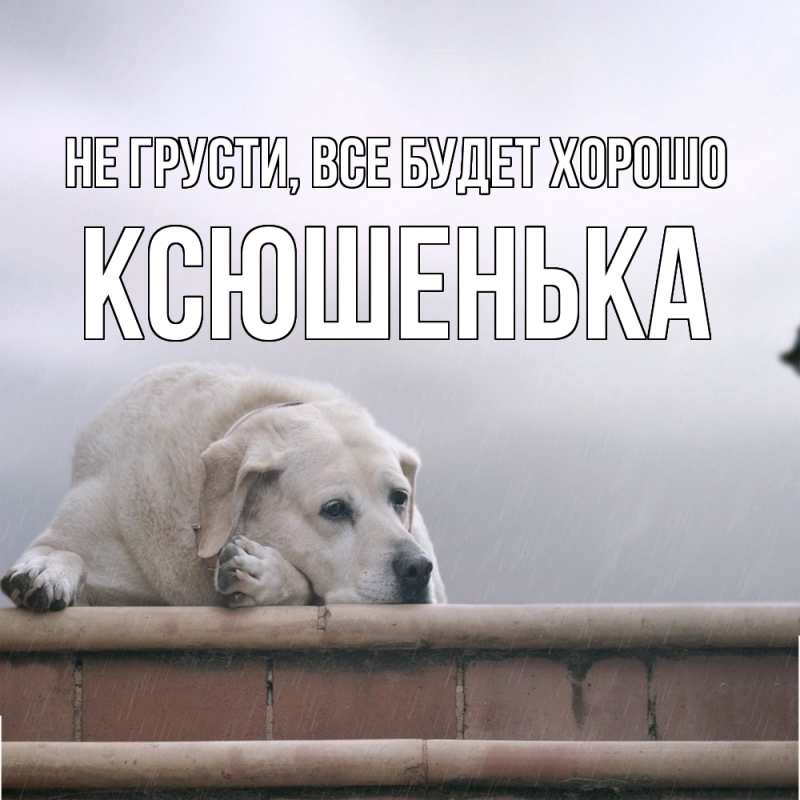 Открытка с именем, Ксюшенька, Не грусти, все будет хорошо