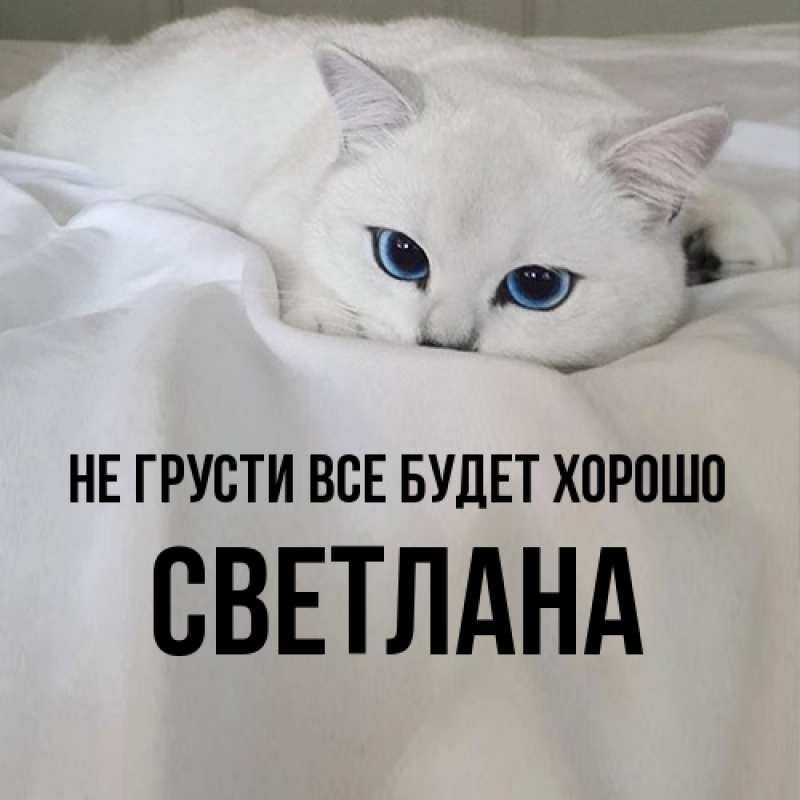 Открытка с именем, Светлана, Не грусти все будет хорошо