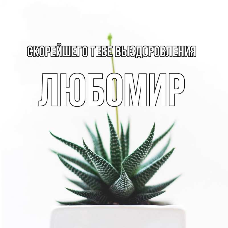 Открытка с именем, Любомир, Скорейшего тебе выздоровления