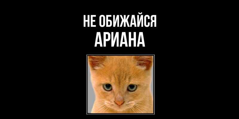 Открытка с именем, Ариана, Не обижайся