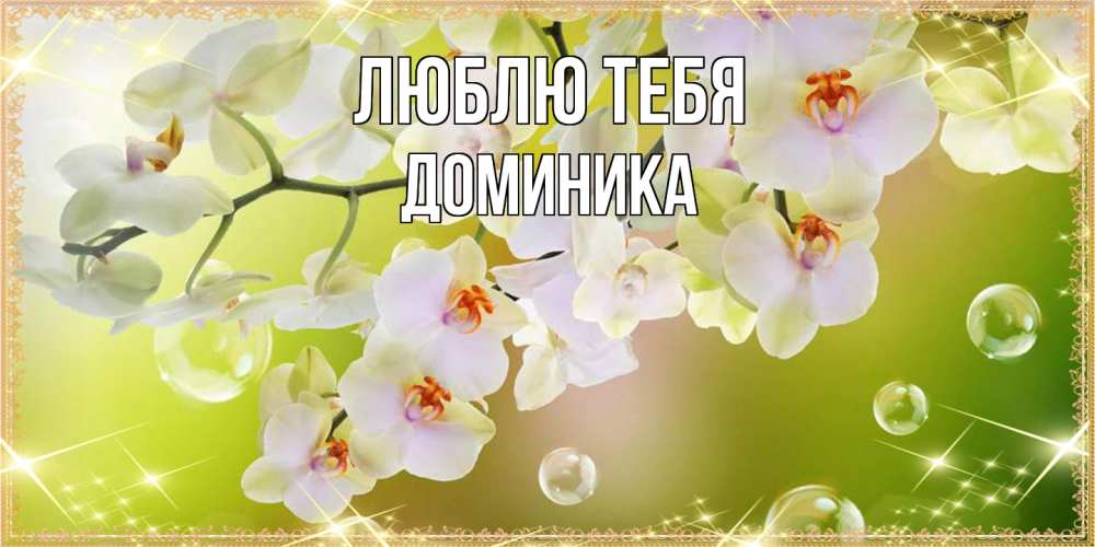 Открытка на каждый день с именем, Доминика Люблю тебя открытка с цветами на международный женский день Прикольная открытка с пожеланием онлайн скачать бесплатно 