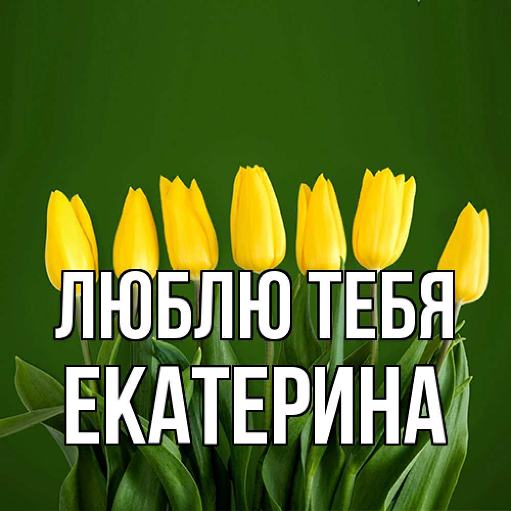 Открытка на каждый день с именем, Екатерина Люблю тебя желтого цвета 3 Прикольная открытка с пожеланием онлайн скачать бесплатно 