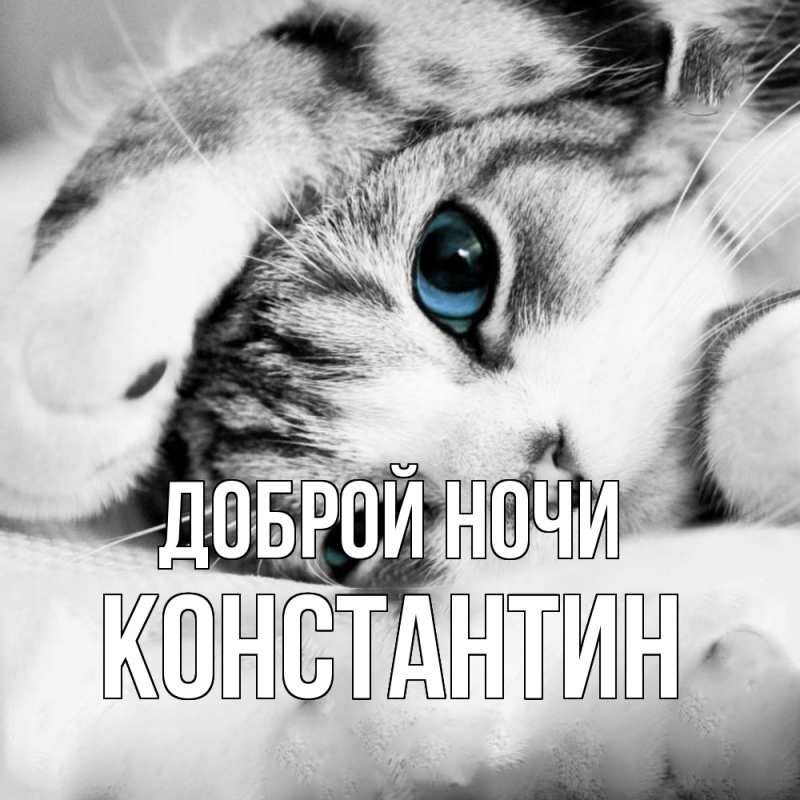 Открытка с именем, Константин, Доброй ночи