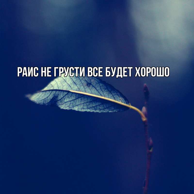 Картинка Не грусти, все будет хорошо, Раис