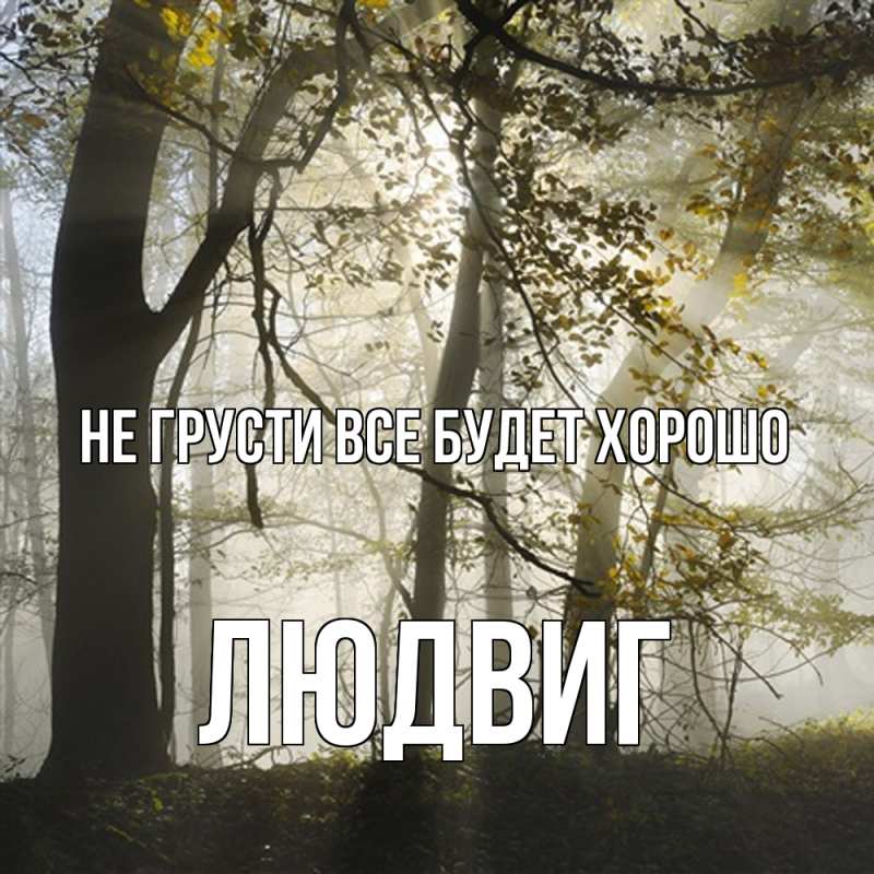 Открытка с именем, Людвиг, Не грусти все будет хорошо