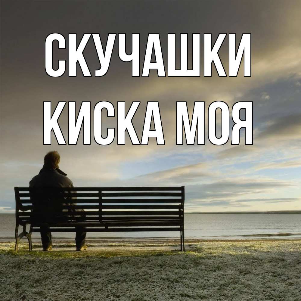 Открытка на каждый день с именем, Киска-моя Скучашки лавочка Прикольная открытка с пожеланием онлайн скачать бесплатно 