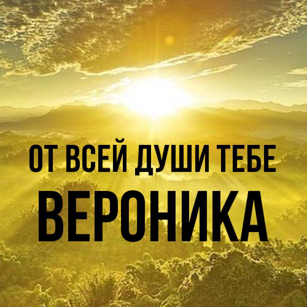 Открытка на каждый день с именем, Вероника От всей души тебе леса и небо в желтом Прикольная открытка с пожеланием онлайн скачать бесплатно 