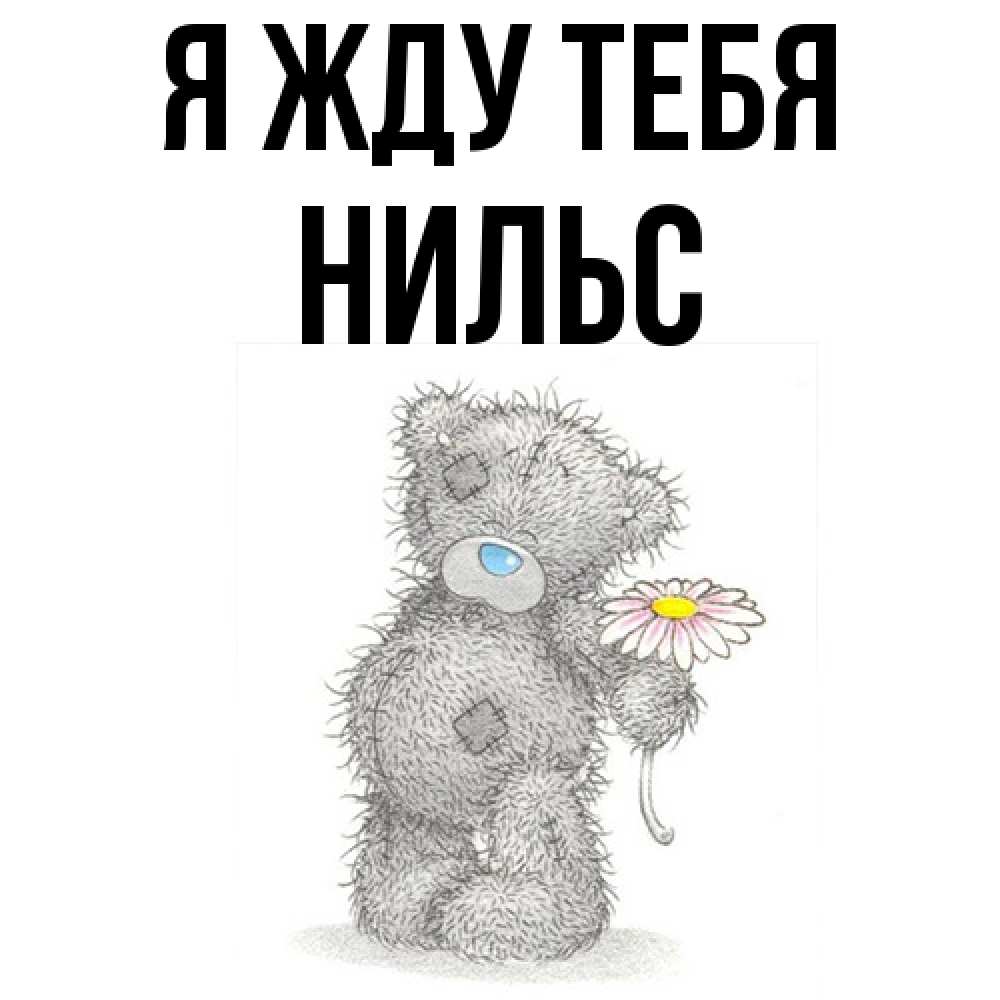 Открытка на каждый день с именем, Нильс Я жду тебя мысли только о тебе Прикольная открытка с пожеланием онлайн скачать бесплатно 