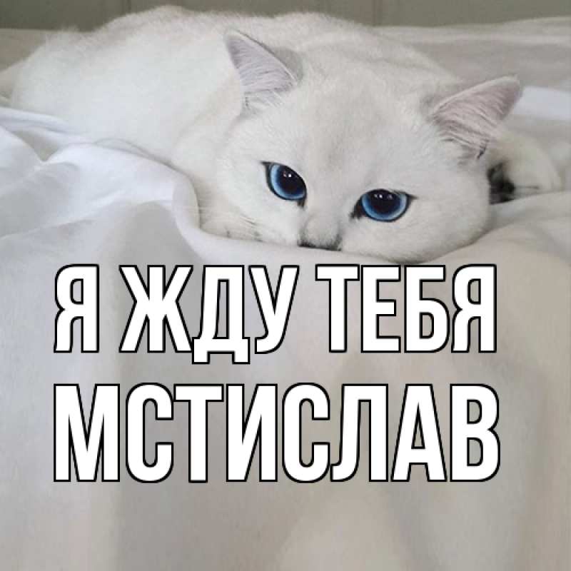 Открытка с именем, Мстислав, Я жду тебя