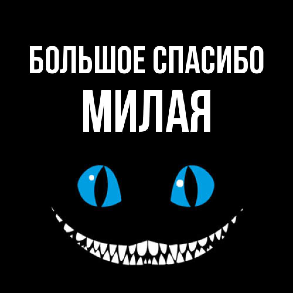 Открытка на каждый день с именем, Милая Большое спасибо благодарю от чеширика Прикольная открытка с пожеланием онлайн скачать бесплатно 