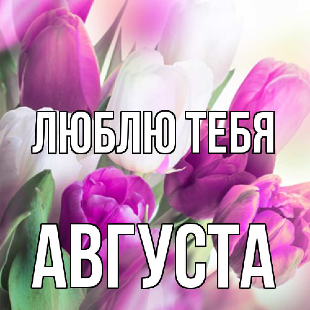 Открытка на каждый день с именем, Августа Люблю тебя весна 1 Прикольная открытка с пожеланием онлайн скачать бесплатно 