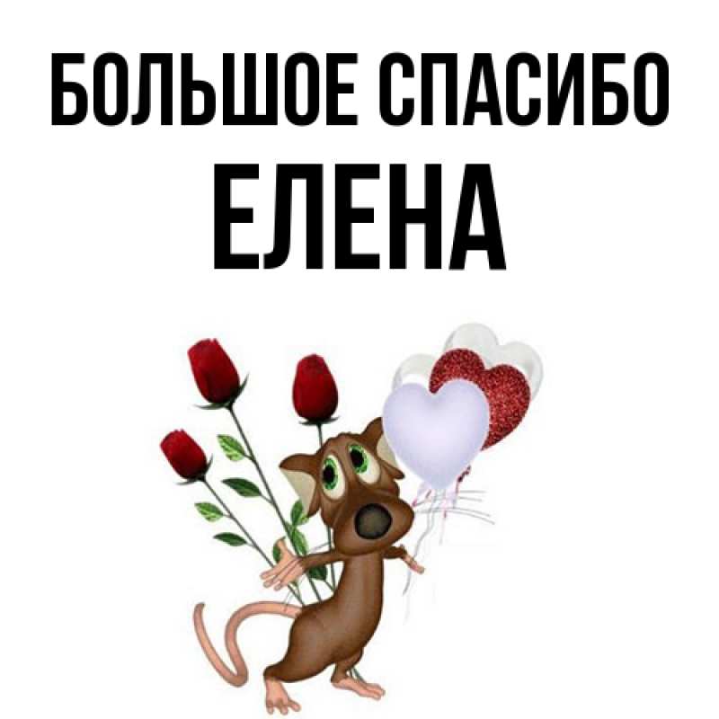Картинка Большое спасибо, Елена