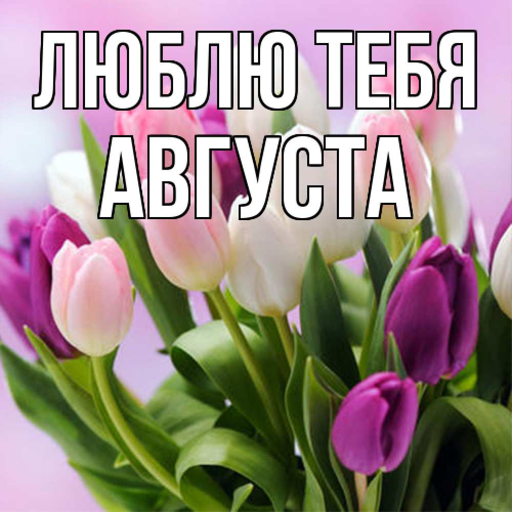 Открытка на каждый день с именем, Августа Люблю тебя весна март Прикольная открытка с пожеланием онлайн скачать бесплатно 