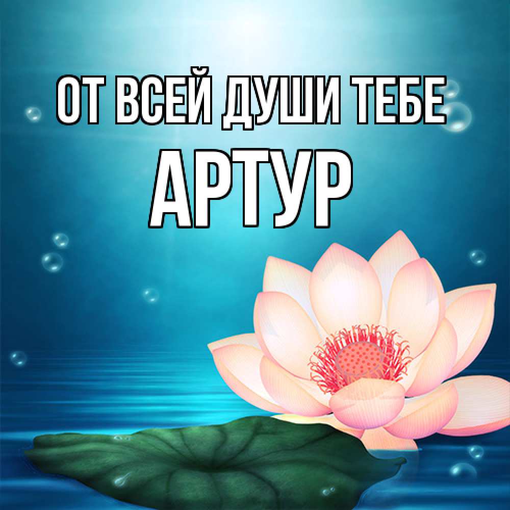 Открытка на каждый день с именем, Артур От всей души тебе кувшинка Прикольная открытка с пожеланием онлайн скачать бесплатно 