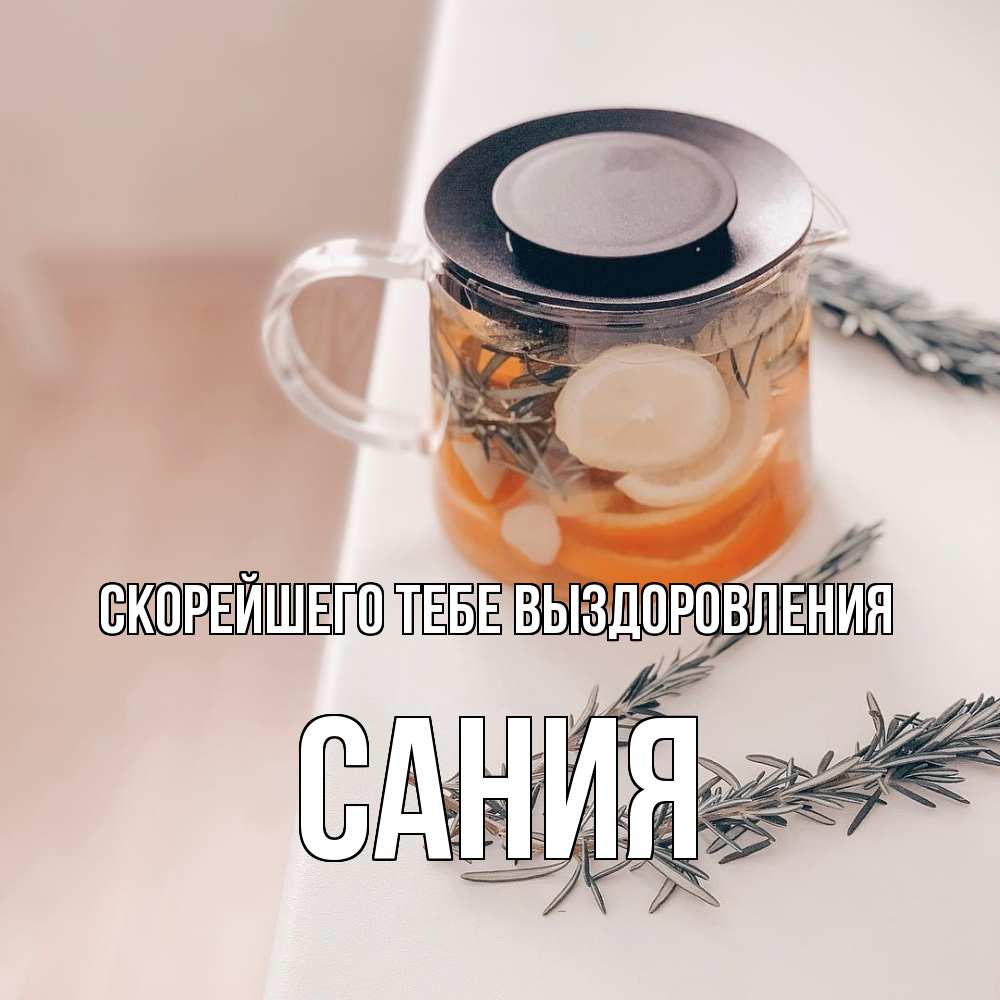 Открытка на каждый день с именем, Сания Скорейшего тебе выздоровления ну вы там держитесь Прикольная открытка с пожеланием онлайн скачать бесплатно 