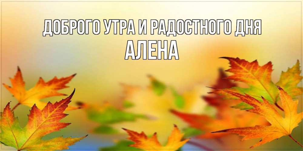 Открытка на каждый день с именем, Алена Доброго утра и радостного дня открытка с пожеланием хорошего осеннего дня Прикольная открытка с пожеланием онлайн скачать бесплатно 