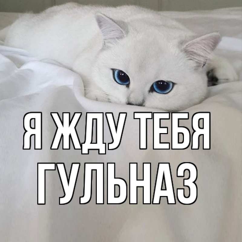 Открытка с именем, Гульназ, Я жду тебя