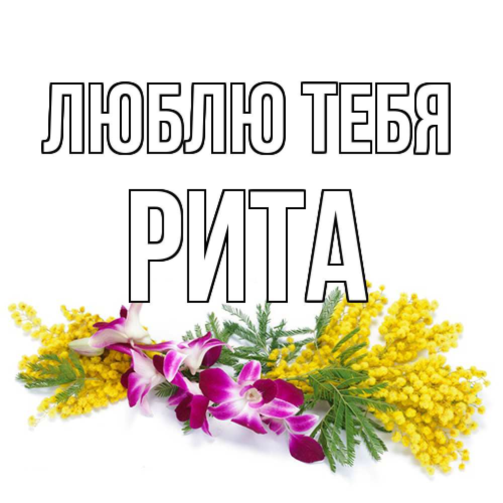 Открытка на каждый день с именем, Рита Люблю тебя открытка на международный женский день с цветами  1 Прикольная открытка с пожеланием онлайн скачать бесплатно 