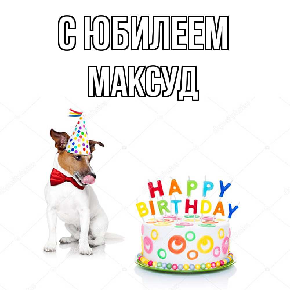 Открытка на каждый день с именем, Максуд C юбилеем праздник Прикольная открытка с пожеланием онлайн скачать бесплатно 