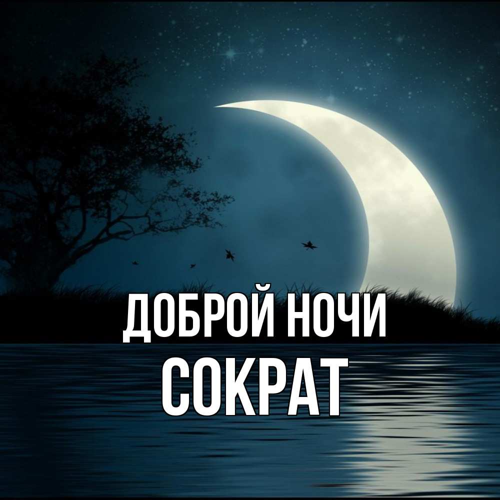 Открытка на каждый день с именем, Сократ Доброй ночи вода Прикольная открытка с пожеланием онлайн скачать бесплатно 
