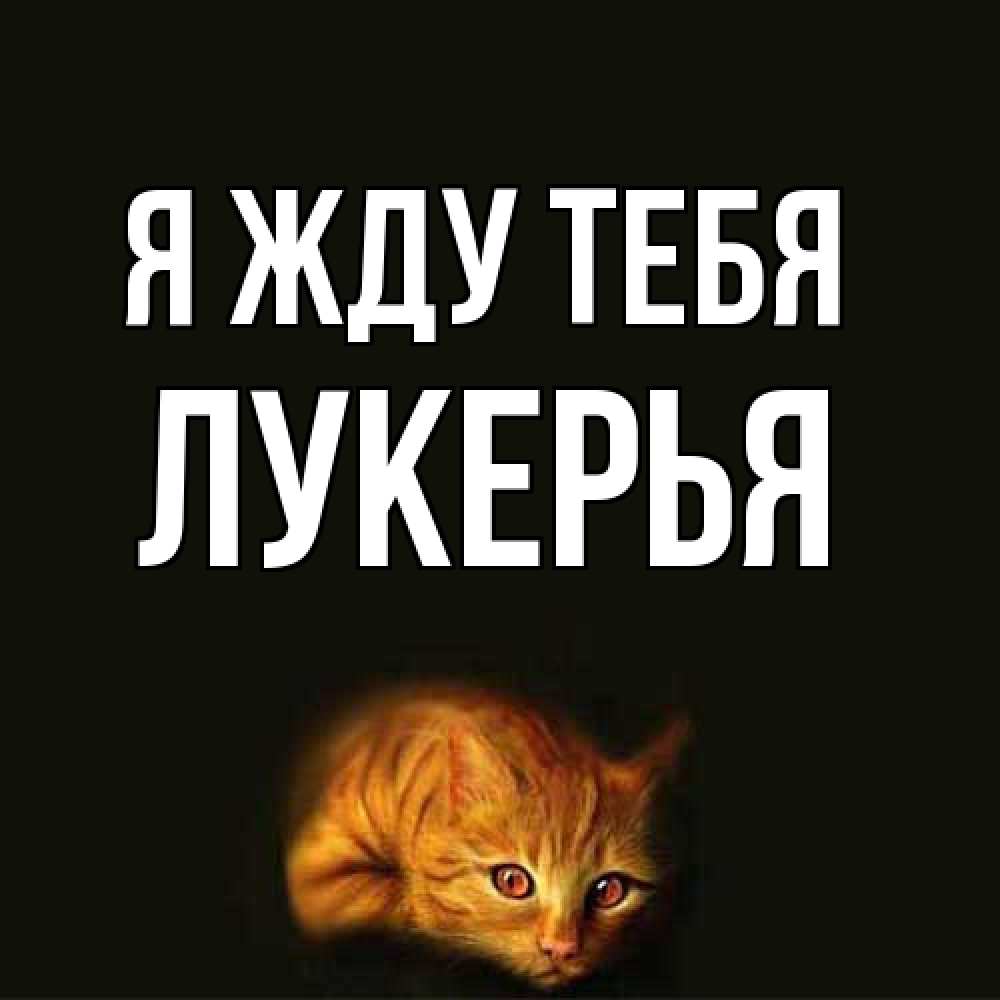 Открытка на каждый день с именем, Лукерья Я жду тебя рыжий Прикольная открытка с пожеланием онлайн скачать бесплатно 