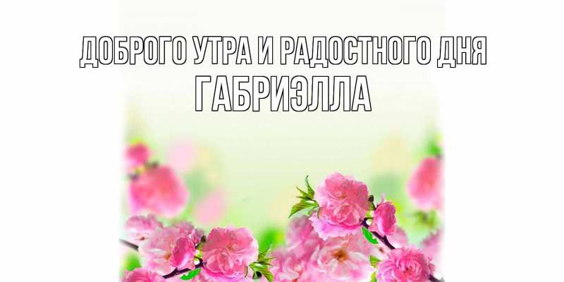 Картинка Доброго утра и радостного дня, Габриэлла
