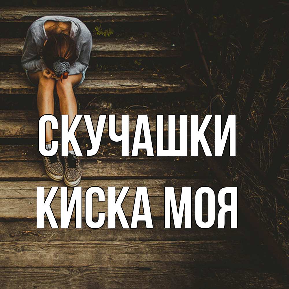 Открытка на каждый день с именем, Киска-моя Скучашки грущу Прикольная открытка с пожеланием онлайн скачать бесплатно 