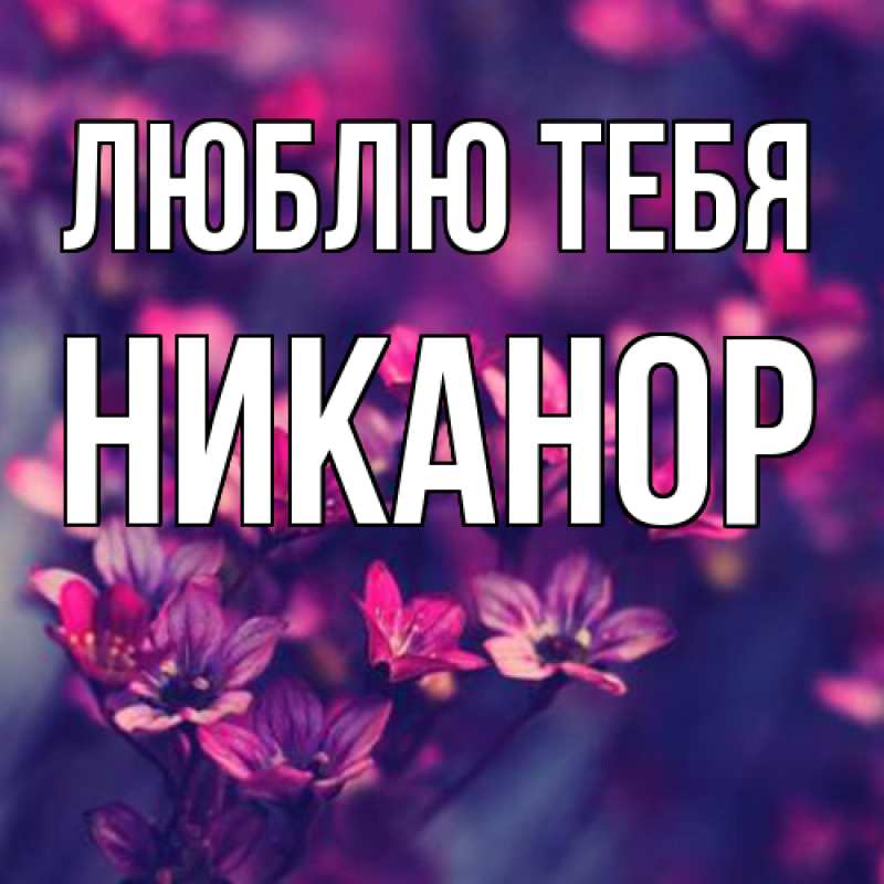 Открытка с именем, Никанор, Люблю тебя