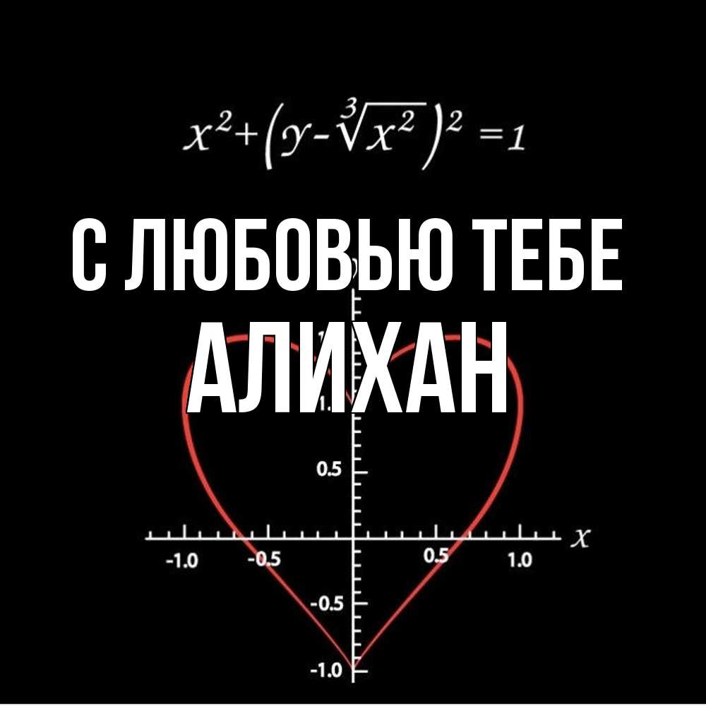 Открытка на каждый день с именем, Алихан С любовью тебе сердечная формула Прикольная открытка с пожеланием онлайн скачать бесплатно 
