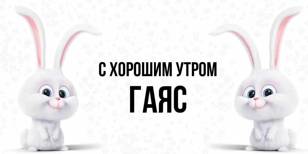 Открытка на каждый день с именем, Гаяс С хорошим утром кролики с длинными ушками Прикольная открытка с пожеланием онлайн скачать бесплатно 