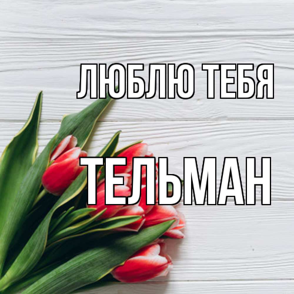 Открытка на каждый день с именем, Тельман Люблю тебя весна 2 Прикольная открытка с пожеланием онлайн скачать бесплатно 