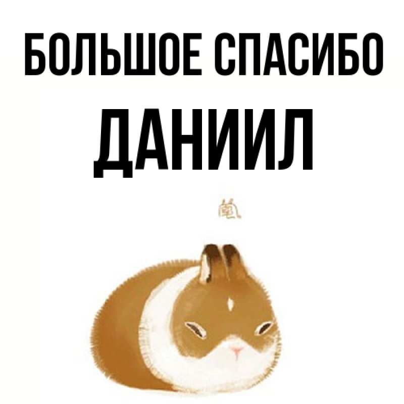 Открытка с именем, Даниил, Большое спасибо