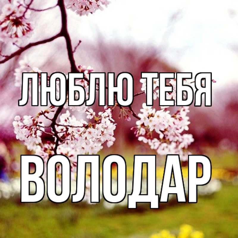 Открытка с именем, Володар, Люблю тебя