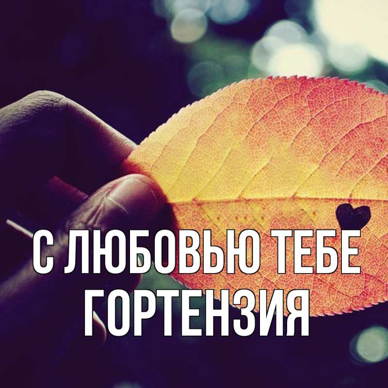 Открытка с именем, Гортензия, С любовью тебе