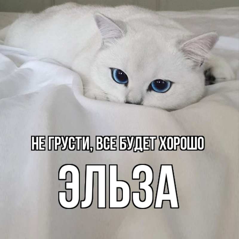 Открытка с именем, Эльза, Не грусти, все будет хорошо