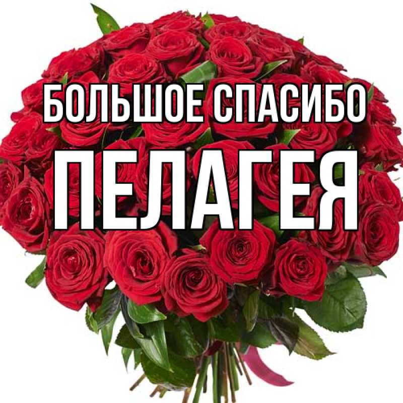 Открытка с именем, Пелагея, Большое спасибо
