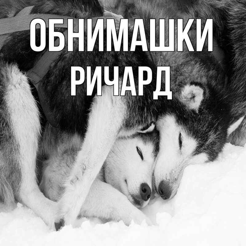 Открытка с именем, Ричард, Обнимашки