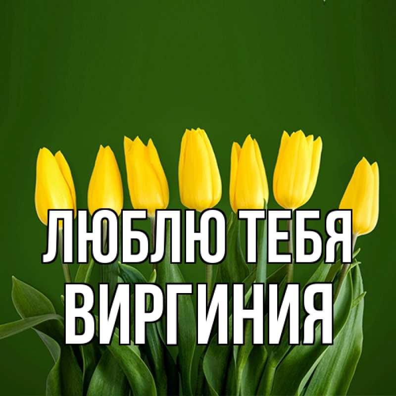 Открытка с именем, Виргиния, Люблю тебя